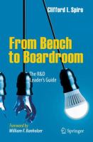 From Bench to Boardroom The R&D Leader's Guide /