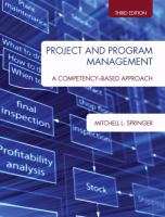 Project and program management : a competency-based approach /