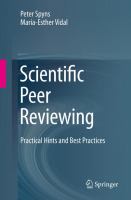 Scientific Peer Reviewing Practical Hints and Best Practices /