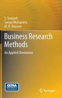 Business research methods an applied orientation /