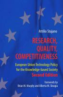 Research, quality, competitiveness European union technology policy for the knowledge-based society /