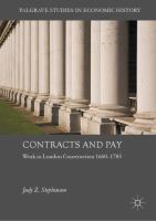Contracts and Pay Work in London Construction 1660–1785 /