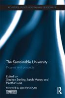 The Sustainable University : Progress and Prospects.