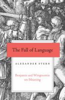 The fall of language : Benjamin and Wittgenstein on meaning /