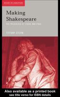 Making Shakespeare From stage to page /