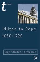 Milton to Pope, 1650-1720 /