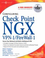 Configuring Check Point NGX VPN-1/Firewall-1.