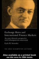 Exchange rates and international finance markets an asset-theoretic perspective with Schumpeterian innovation /