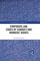 Corporate Law, Codes of Conduct and Workers' Rights.