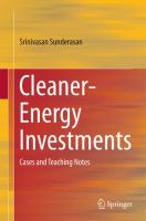 Cleaner-Energy Investments Cases and Teaching Notes /