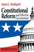 Constitutional reform and effective government /