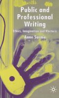 Public and professional writing : ethics, imagination and rhetoric /