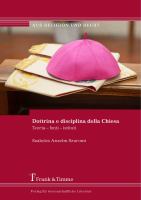 Dottrina e disciplina della Chiesa : Teoria - fonti - istituti.