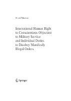 International human right to conscientious objection to military service and individual duties to disobey manifestly illegal orders