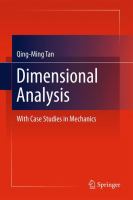 Dimensional Analysis With Case Studies in Mechanics /