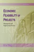 Economic Feasibility of Projects Managerial and Engineering Practice /