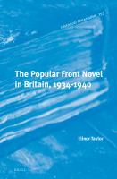 The popular front novel in Britain, 1934-1940