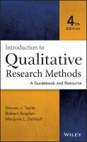 Introduction to qualitative research methods a guidebook and resource /