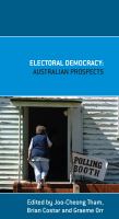 Electoral Democracy : Australian Prospects.