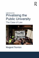 Privatising the public university the case of law /