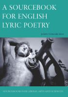 A Sourcebook for English Lyric Poetry /