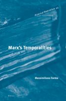 Marx's Temporalities.