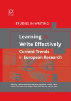 Learning to Write Effectively : Current Trends in European Research.