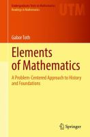 Elements of Mathematics A Problem-Centered Approach to History and Foundations /