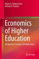 Economics of Higher Education Background, Concepts, and Applications /