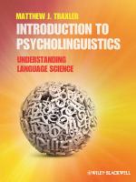 Introduction to Psycholinguistics : Understanding Language Science.