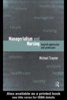 Managerialism and nursing beyond oppression and profession /