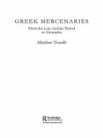 Greek mercenaries from the late archaic period to Alexander /