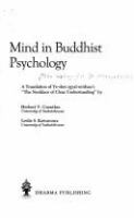 Mind in Buddhist psychology /
