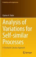 Analysis of Variations for Self-similar Processes A Stochastic Calculus Approach /