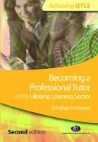 Becoming a Professional Tutor in the Lifelong Learning Sector.