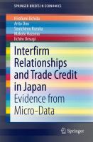 Interfirm Relationships and Trade Credit in Japan Evidence from Micro-Data /