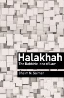 Halakhah : the Rabbinic Idea of Law /