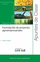 Formulación de proyectos agroempresariales /