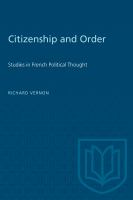 Citizenship and order : studies in French political thought /