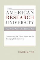 The American research university from World War II to world wide web : governments, the private sector, and the emerging meta-university /