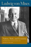 Nation, state, and economy : contributions to the politics and history of our time /