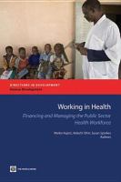 Working in health financing and managing the public sector health workforce /