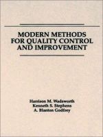 Modern methods for quality control and improvement /
