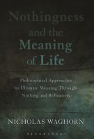 Nothingness and the meaning of life philosophical approaches to ultimate meaning through nothing and reflexivity /