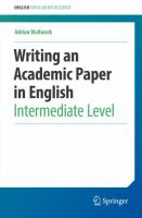 Writing an Academic Paper in English Intermediate Level /