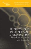 Understanding Inequality and Poverty in China : Methods and Applications.