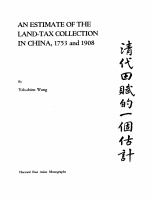 An estimate of the land-tax collection in China, 1753 and 1908 /