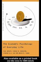 The Economic Psychology of Everyday Life.