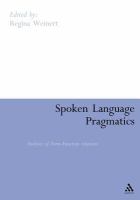 Spoken Language Pragmatics : Analysis of Form-Function Relations.