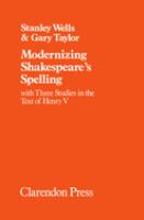 Modernizing Shakespeare's spelling /